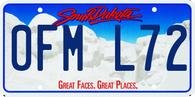 SD license plate 0FML72