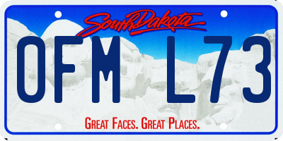 SD license plate 0FML73