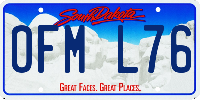 SD license plate 0FML76