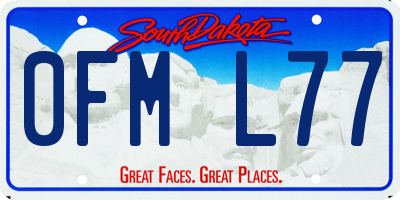 SD license plate 0FML77