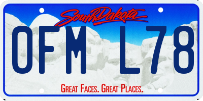 SD license plate 0FML78