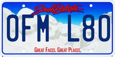 SD license plate 0FML80