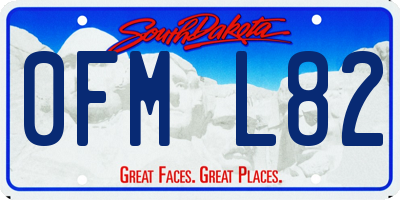SD license plate 0FML82