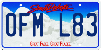 SD license plate 0FML83