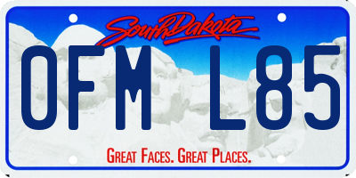 SD license plate 0FML85