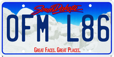 SD license plate 0FML86
