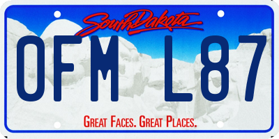 SD license plate 0FML87