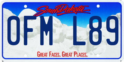 SD license plate 0FML89