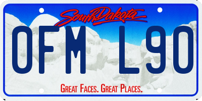 SD license plate 0FML90