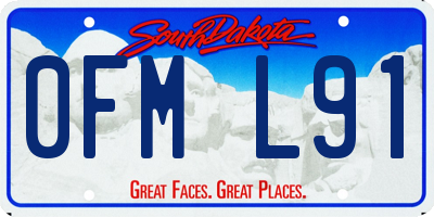 SD license plate 0FML91