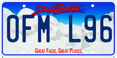 SD license plate 0FML96