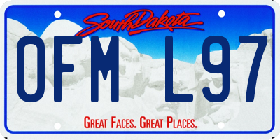 SD license plate 0FML97