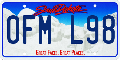 SD license plate 0FML98