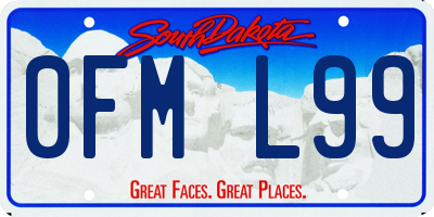 SD license plate 0FML99