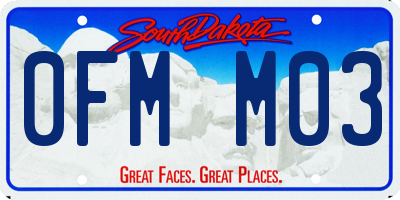 SD license plate 0FMM03