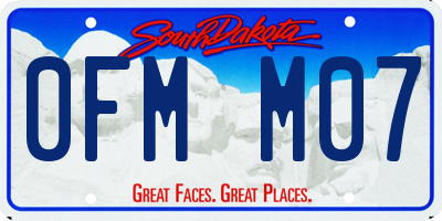 SD license plate 0FMM07