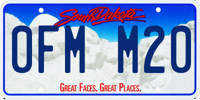 SD license plate 0FMM20