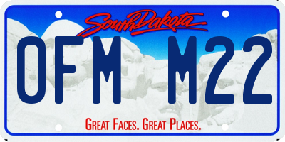 SD license plate 0FMM22