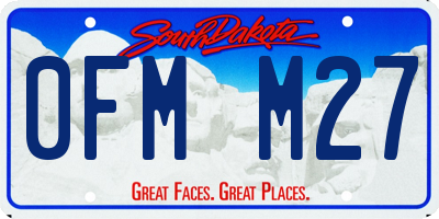 SD license plate 0FMM27