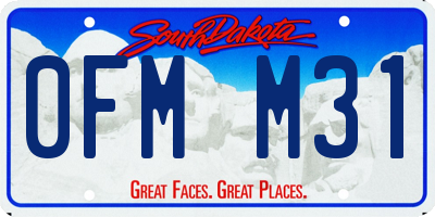 SD license plate 0FMM31
