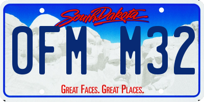 SD license plate 0FMM32