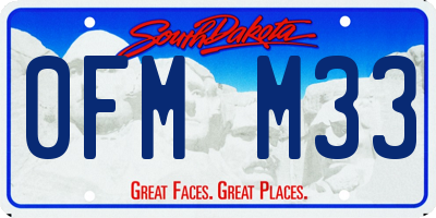 SD license plate 0FMM33
