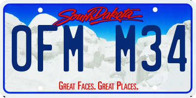 SD license plate 0FMM34