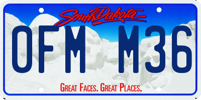 SD license plate 0FMM36
