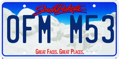 SD license plate 0FMM53