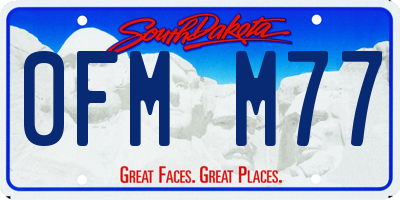 SD license plate 0FMM77