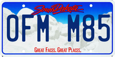 SD license plate 0FMM85