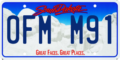 SD license plate 0FMM91