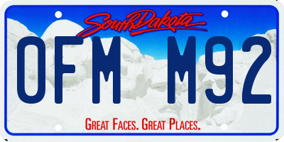 SD license plate 0FMM92