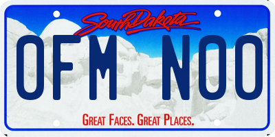 SD license plate 0FMN00