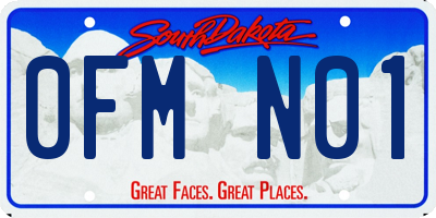SD license plate 0FMN01
