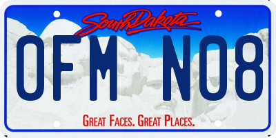 SD license plate 0FMN08