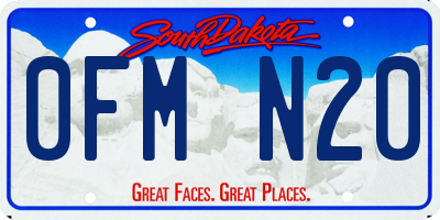 SD license plate 0FMN20