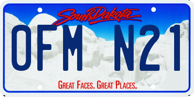 SD license plate 0FMN21