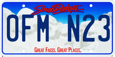 SD license plate 0FMN23