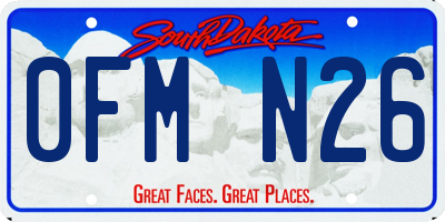 SD license plate 0FMN26