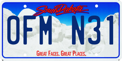 SD license plate 0FMN31
