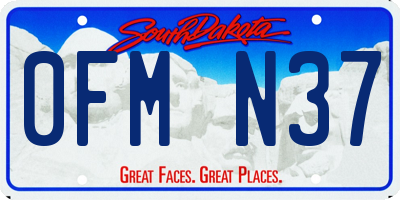 SD license plate 0FMN37
