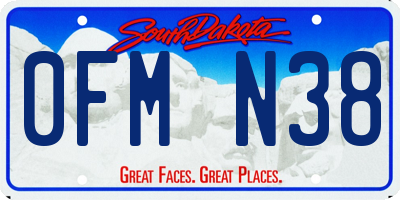 SD license plate 0FMN38