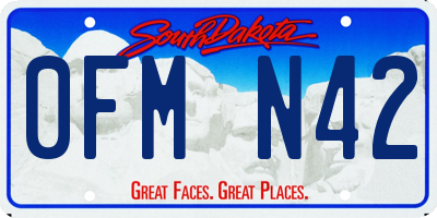 SD license plate 0FMN42
