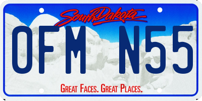 SD license plate 0FMN55