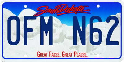 SD license plate 0FMN62