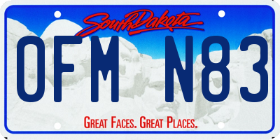SD license plate 0FMN83