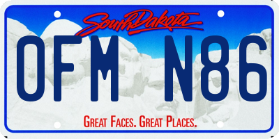 SD license plate 0FMN86