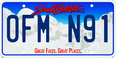 SD license plate 0FMN91