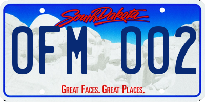 SD license plate 0FMO02
